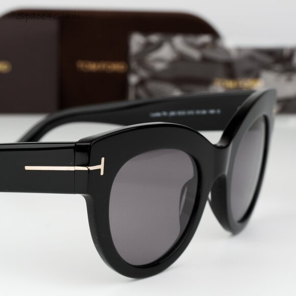 Tom Ford Women Sunglasses Black Smoke Mirror Cat Eye FT1063/S LUCILLA 01C NEW - Picture 3 of 10